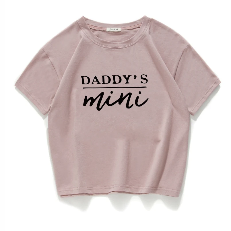 

daddy's mini letter print funny mother T shirt Women short Top Summer O-neck Tshirt high quality T-shirt for woman tops clothes