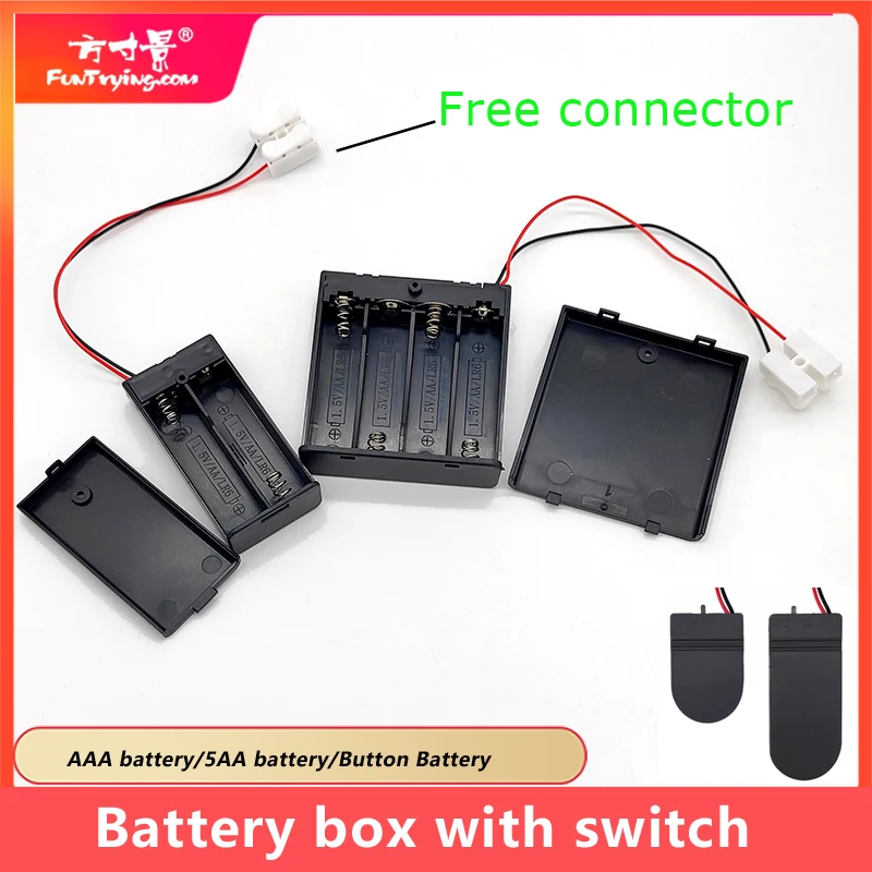 Battery Holder/Case with Switch Model Lighting Tools Railway Layout Linker Plug for 2 X Aaa Battery