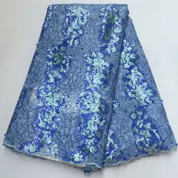 

High QualityTulle sequins French Nigerian Lace Fabrics Sequins Embroidered Guipure African french tulle lace fabrics SA-004