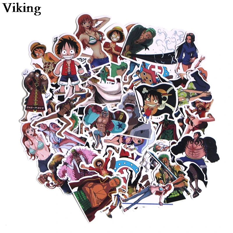 

50 Pcs/set One Piece Anime Stickers DIY Stickers For Diary Notebook Scrapbooking Sticker Laptop Car Skateboard Sticker G0142