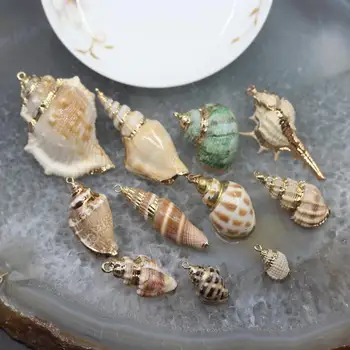 

5pcs/lot,11Style Choice Golden Plated Beach Sea Snail Seashell Charms Necklace,Cowrie Shell Pendant Earrings Bracelet Jewelry