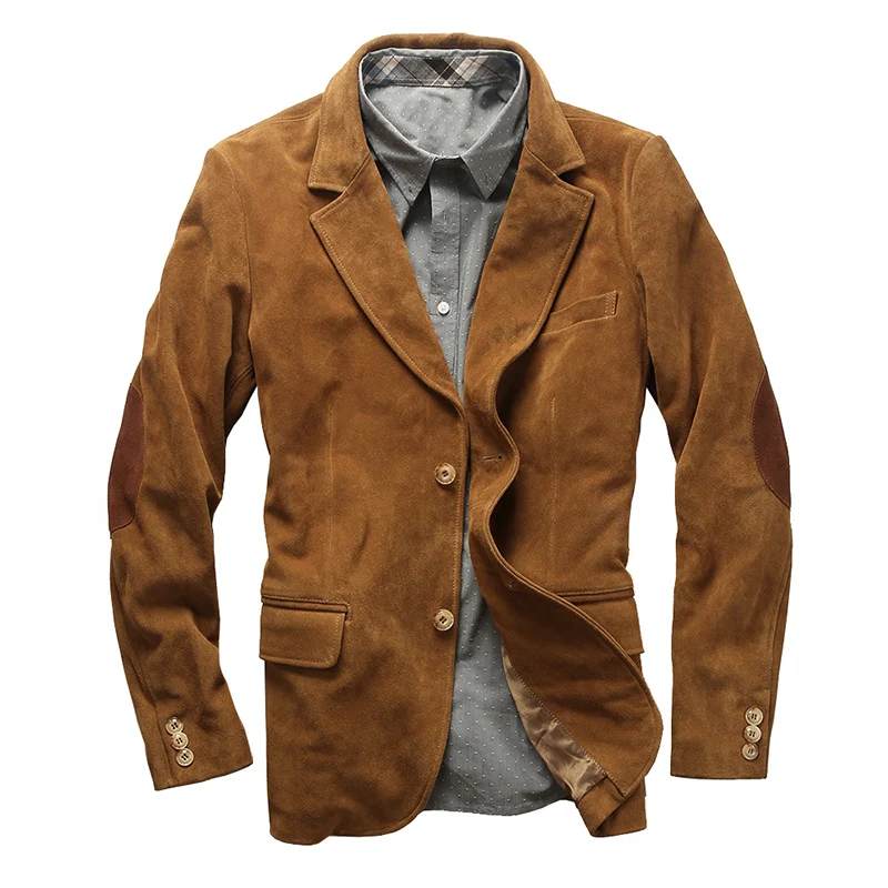 1952 прочтите описание! Мужской повседневный блейзер из натуральной коровьей кожи