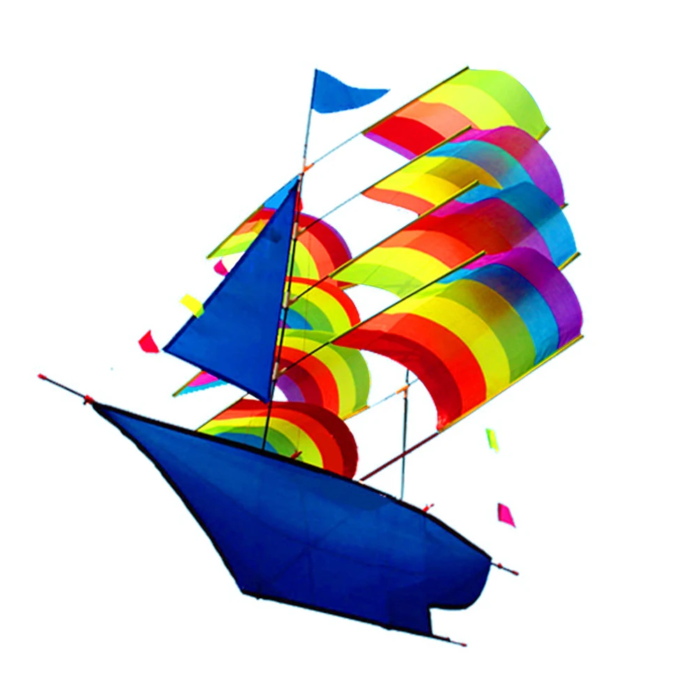 

3D Sailboat Kite for Kids and Adults Sailing Boat Flying Kite with String and Handle Outdoor Beach Park Sports Fun