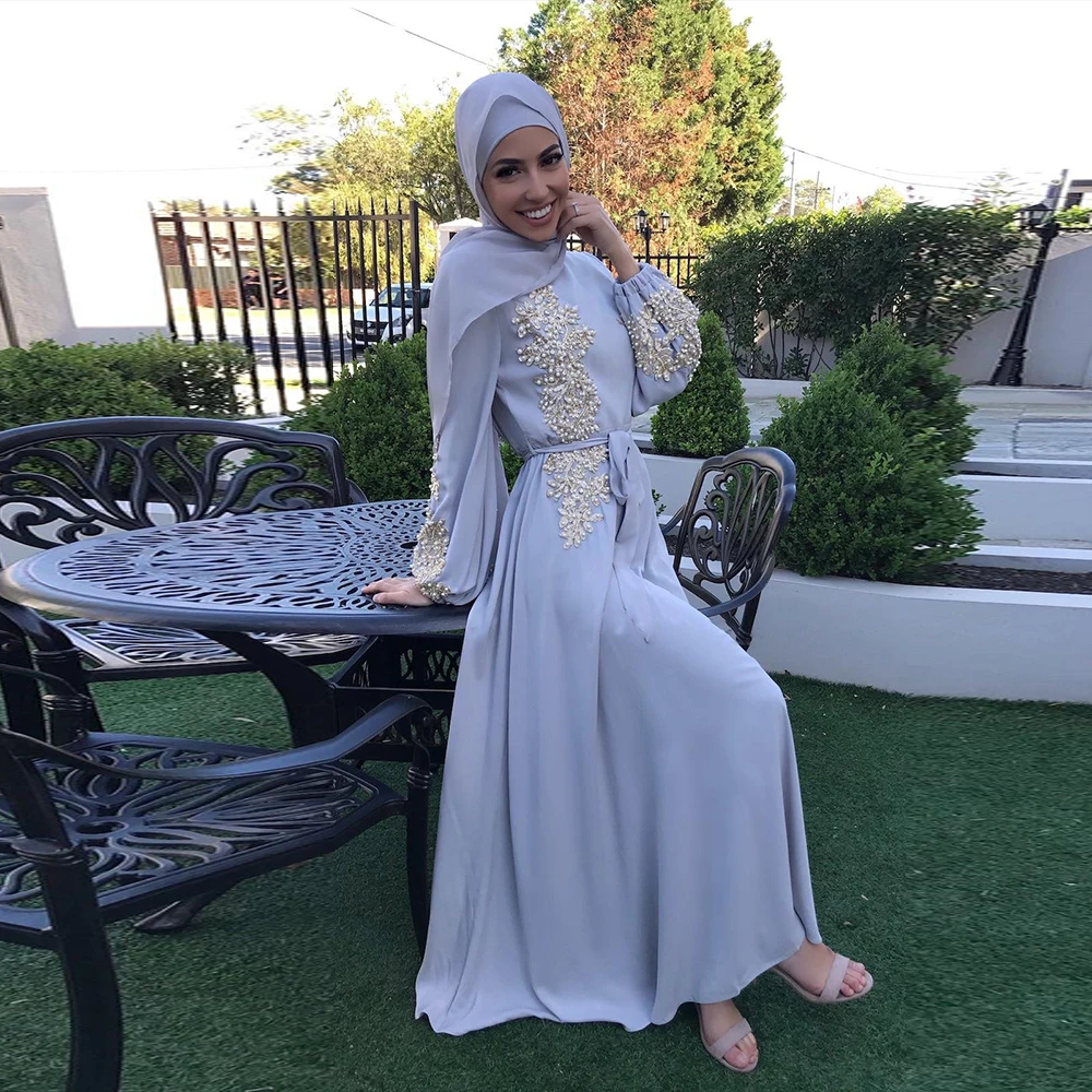 Eid Mubarak Kaftan Abaya женское мусульманское хиджаб платье Caftan европейская одежда ислам
