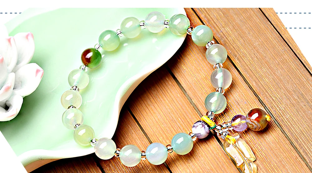 Jinzeyi натуральный камень зеленый небольшой свежий браслет Опал Камень Модные женские Бутик Кристалл DIY браслеты ювелирные изделия оптом