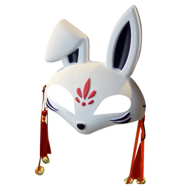 Cartoon Rabbit Mask Christmas Party Face Cover Gift Masquerade Mask With Tassels and Bells For Cosplay Bunny Mask