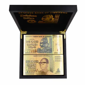 

Now Zimbabwe 100 Trillion/100 Quintrillion/5 Octillion/100 Decillion Dollar Gold Foil Banknote Replica Paper Money Business Gift