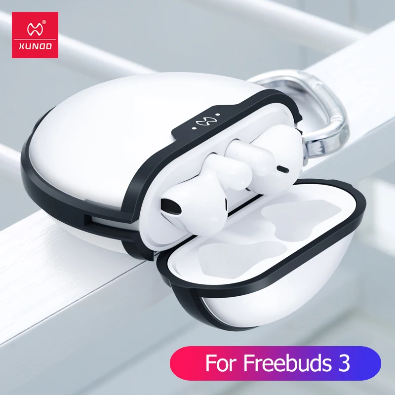 Black Чехол Xundd для huawei Freebuds 3 чехол для наушников Shookproof Airbag Bumper Cover прозрачный крючок для Honor Flypods Freebuds 2 Pro Чехол - Цвет: Black