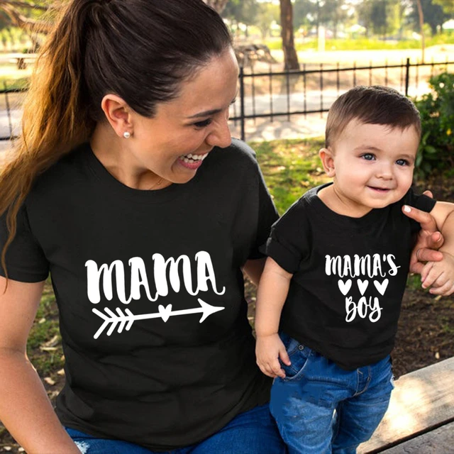 Camisetas a juego con estampado de e hijo, camiseta informal de algodón negro para e hijo, Body para bebé, Tops para niños - AliExpress Mobile