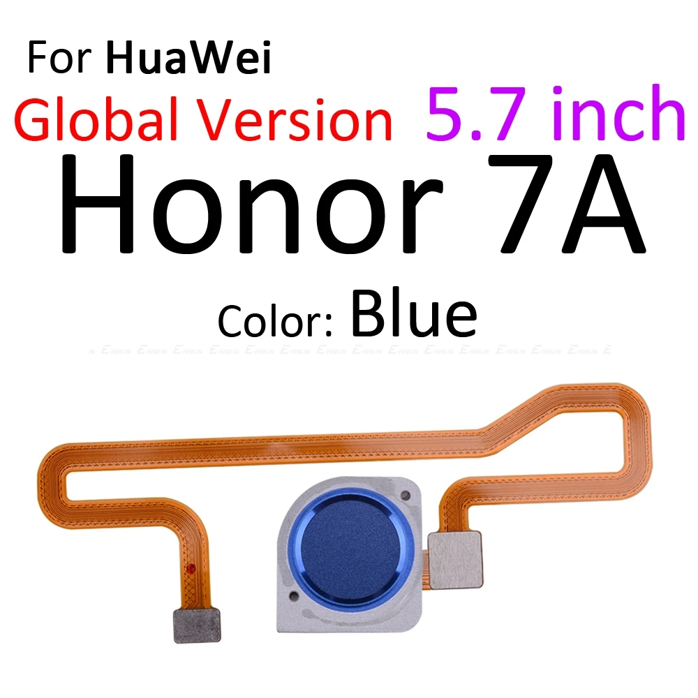 Сенсорный ID сканер отпечатков пальцев разъем гибкий кабель для HuaWei Honor Play 7X 7C 7A Pro Кнопка возврата дома ключ Замена части - Цвет: For Honor7A 5.7 Blue