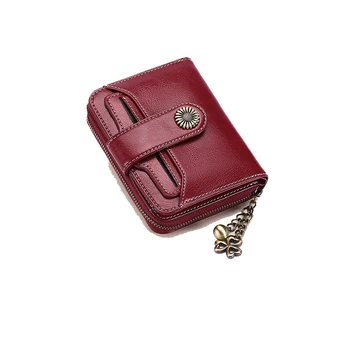 

Small Wallet Women Mini Leather Pocket Wallet Ladies Mini Purse with ID Window