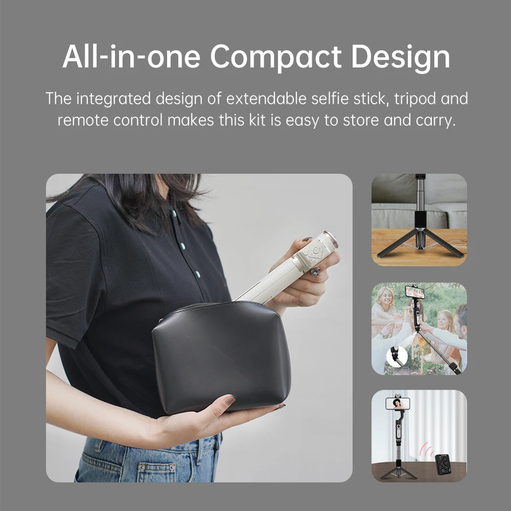 Tripé com Kit de Controle Remoto para Isconstante 3 em 1 Hohem Telefone Selfie Vara Extensível Retrátil Estável Design Compacto v2 - x2 - Image 2