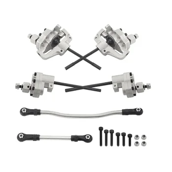 

Aluminum Alloy Portal Front Rear Axles with Steering Link for 1/10 RC Crawler Axial SCX10 II 90046 AR44 Axle,Silver