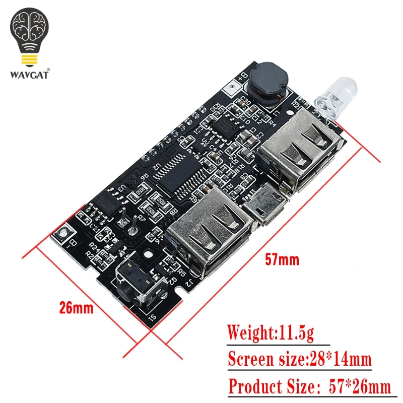 Двойной USB 5 в 1 а 18650 Мобильный Внешний аккумулятор зарядное устройство PCB модуль