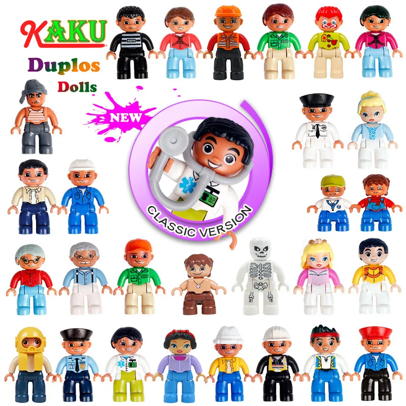

Upgrade Classic Doll Series Model Big Size Bricks Figure Building Block Educational Toy For Children Kids Gift Compatible Duplos