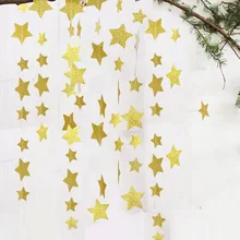 4 м длина 7 см пять звезд форма гирлянда Бумажная гирлянда настенный бандаж Свадьба День Рождения Вечеринка Рождество украшение дома