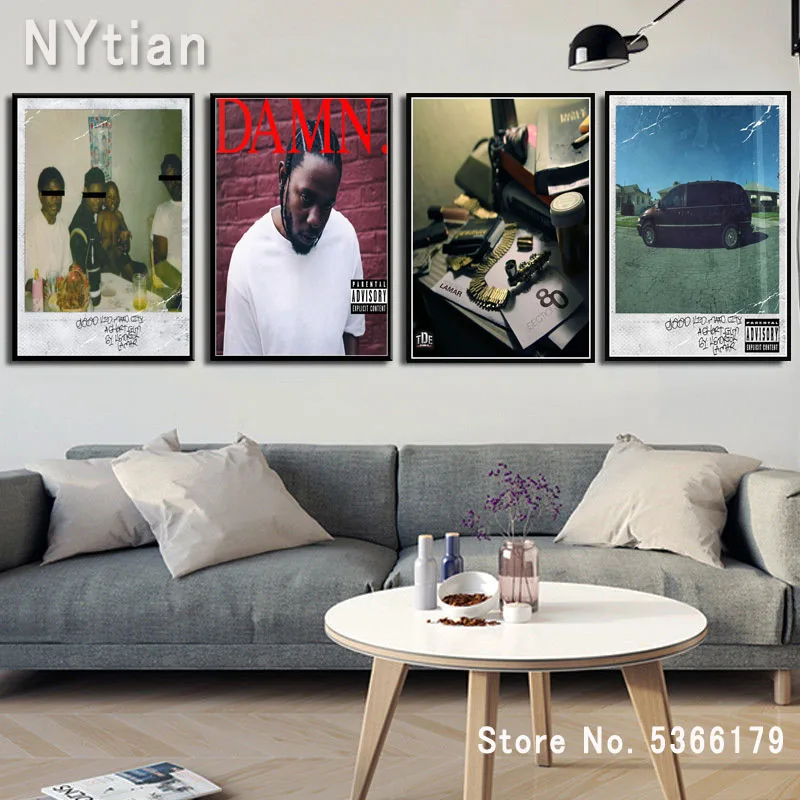 NT273 New Kendrick Lamar DAMN Music Album Hip Hop Star Poster Print Wall Art Picture Canvas Oil Painting Living Home Room Decor | Дом и сад
