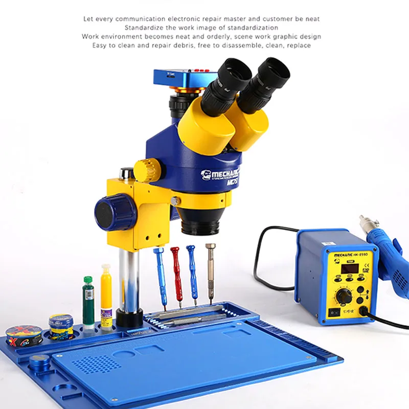 Mechanic MC75T 7-45X Trinocular Stereo Zoom Microscope DX-230