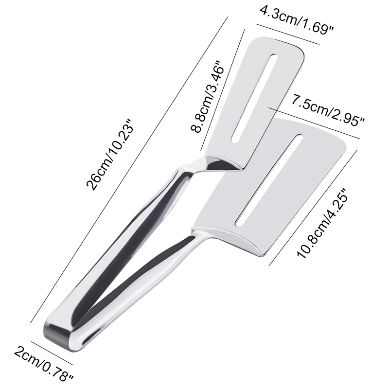 Frying Fish Shovel Kitchen Stainless Steel Frying Shovel Clip Fried Fish Steak Home Pancakes Fork Tool
