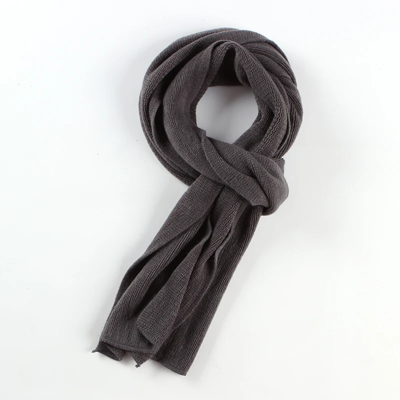 Dark gray Модный мужской шарф, вязаный однотонный кашемировый шарф-пашмины шали шарфы, женские шерстяные шарфы, зимние теплые шарфы Bufanda - Цвет: Dark gray