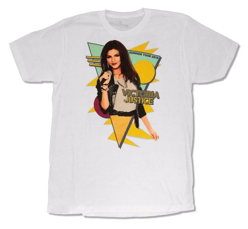 Victoria Justice 80'S Image Tour 2013 White T Shirt New Adult Retro Tee |