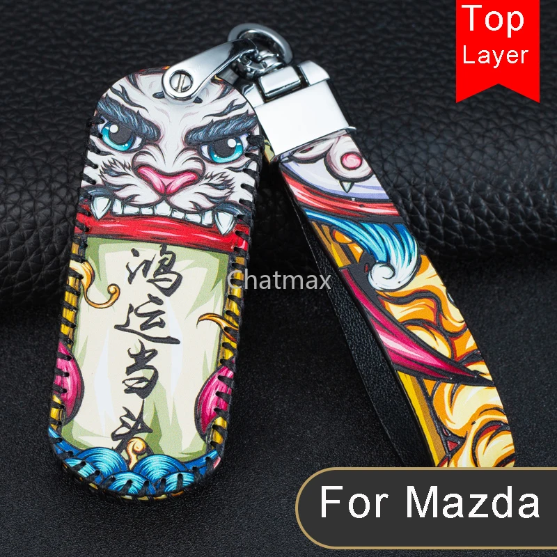 

Key Chain Cover for Mazda 3 AXELA 6 ATENZA Atz CX5 CX4 CX30 Leather Bag buckle China Japan Classic Style
