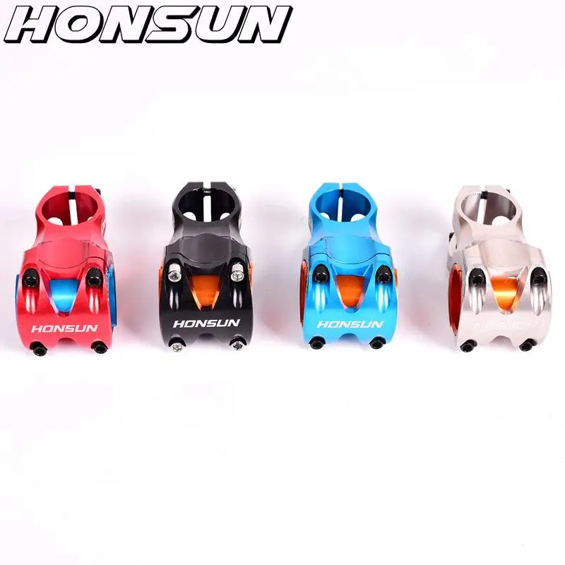 Bicycle Stem HONSUN 31.8mm 35mm MTB mountain bike handlebar stem 28.6mm ahead short 50mm 0 degree 158g Al-alloy hollow CNC AM/XC