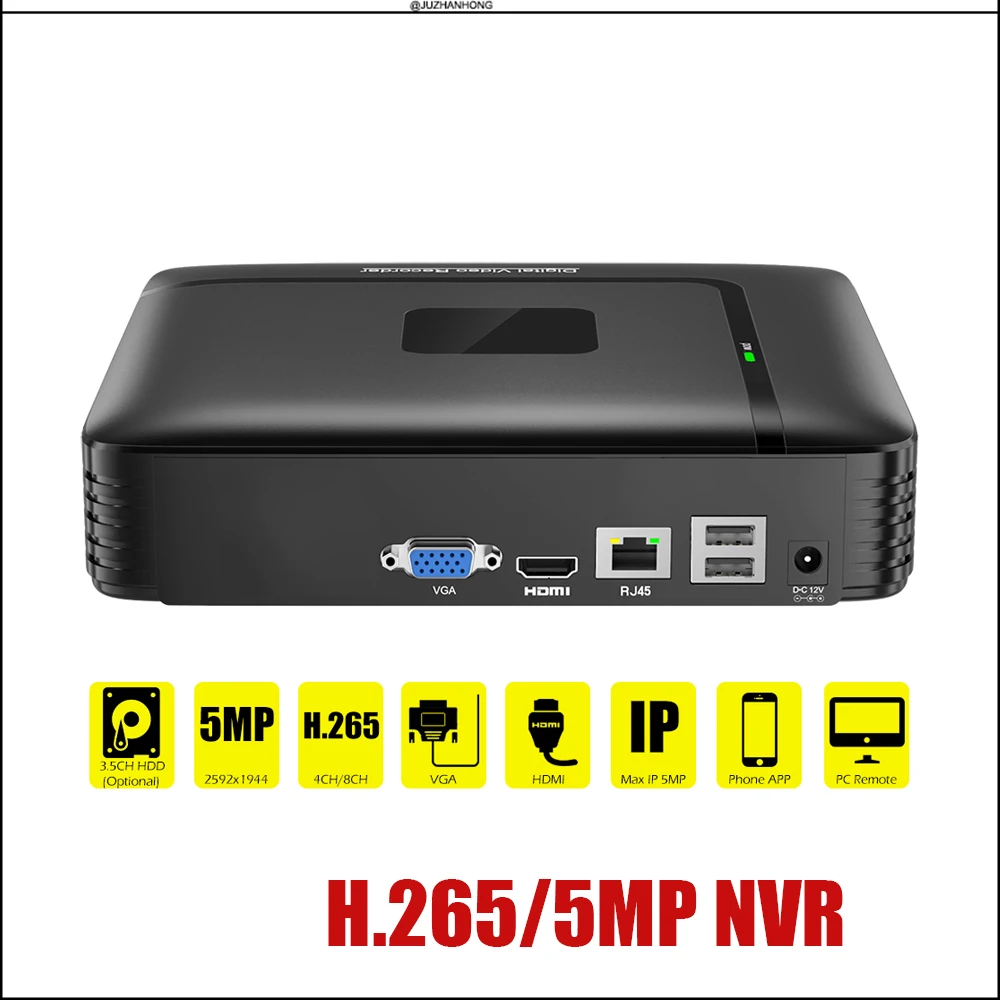 H.265 5MP NVR 16CH 9CH сетевой видеорегистратор p2p CCTV HDMI USB VGA | Безопасность и защита