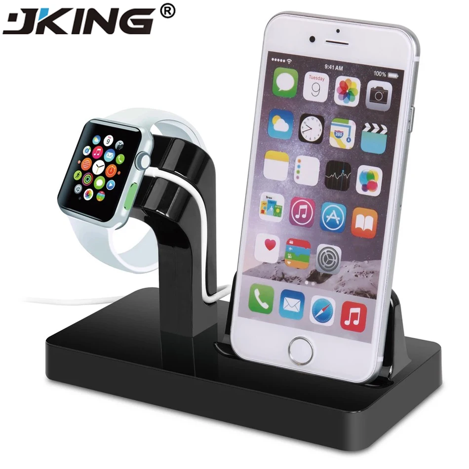 JKING 2в1 зарядная док-станция держателя для Apple Watch iWatch i Wach iwach Series 1 2 3 4 iPhone 6 S 7 8 X plus