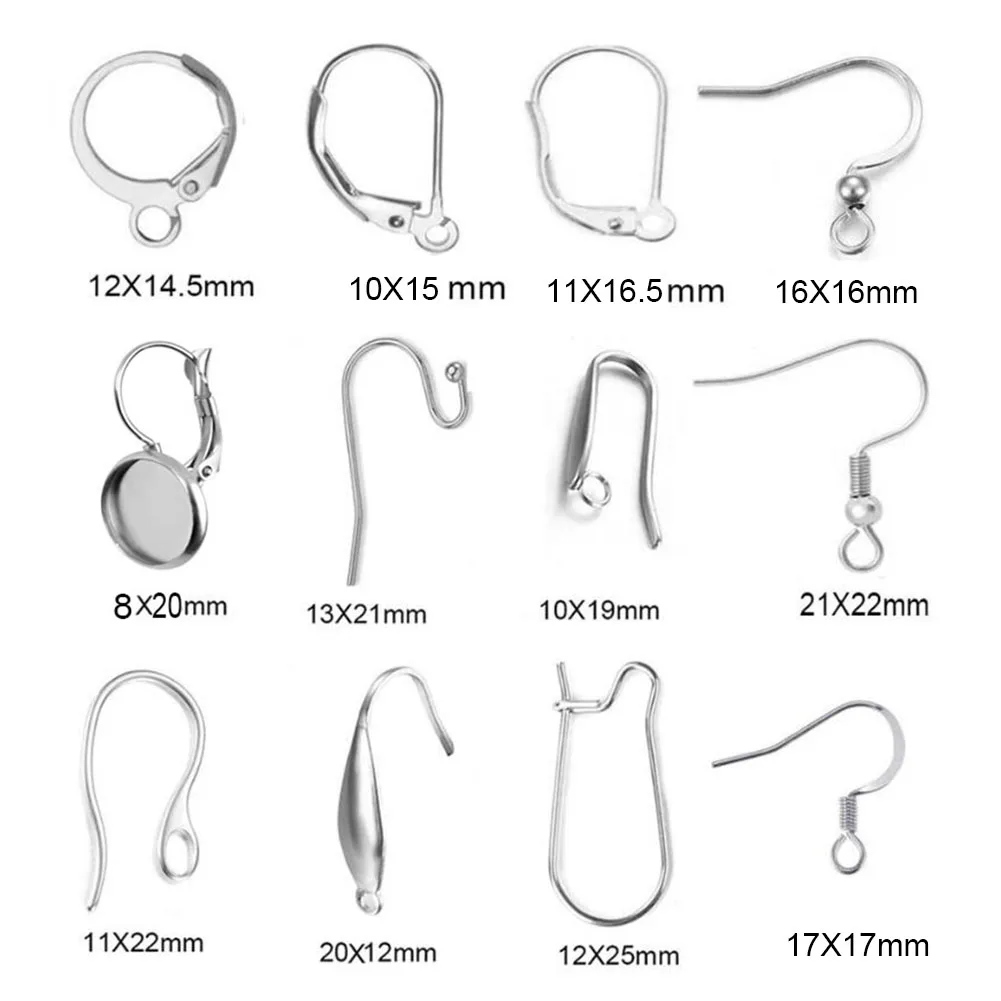 Apprêts Fabrication TOAOB 240pcs Crochets Boucles D'Oreilles Argent 925 - Hypoallergéniques Avec Fermoirs - Pour Création Bijoux Monachelle Per Orecchini Anallergici