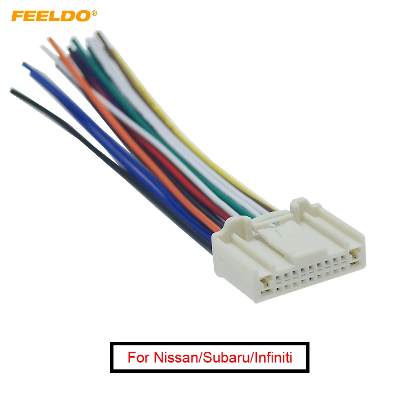 Feeldo 1pc Car Audio Stereo Wiring Harness Adapter Plug For Nissan