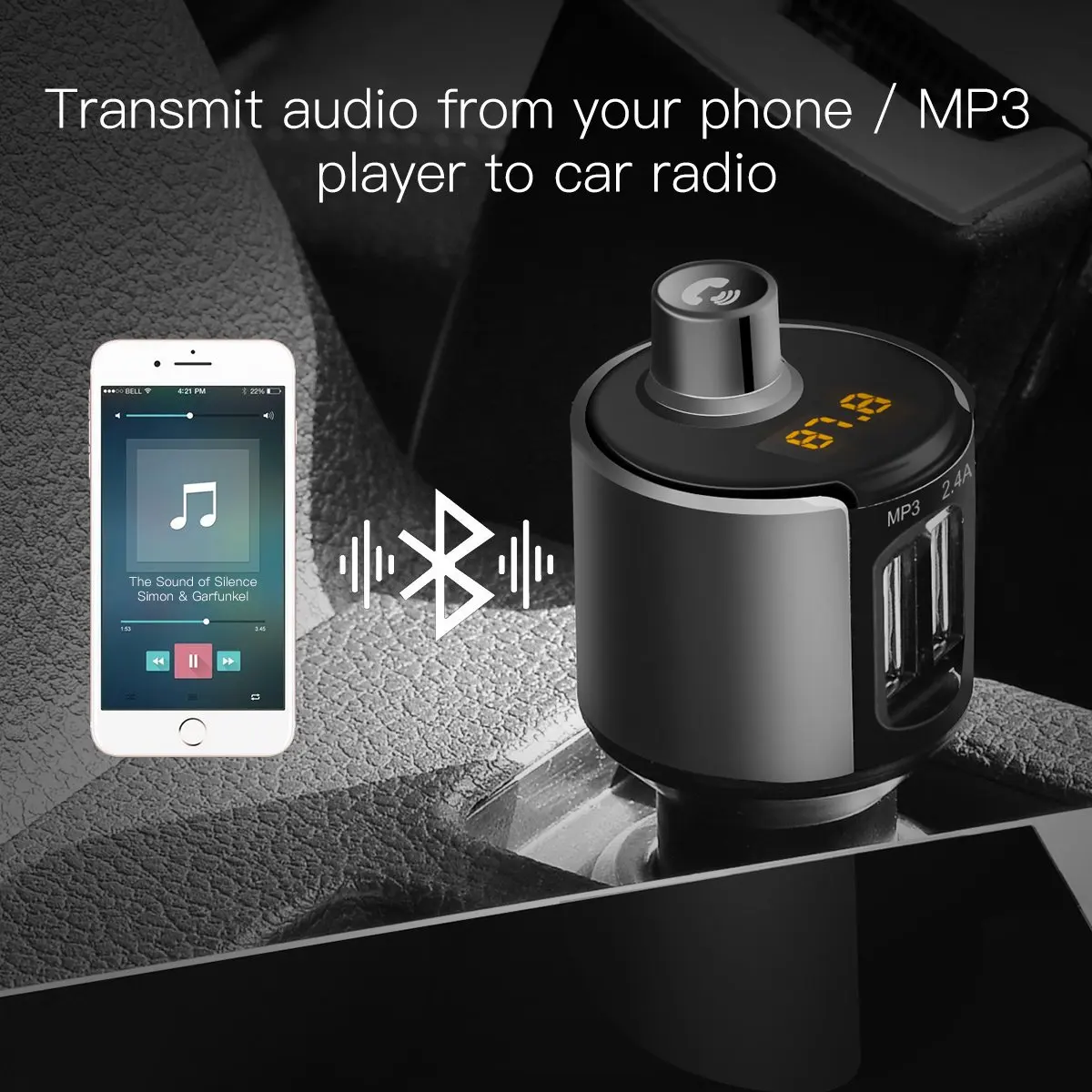 Fimilef Bluetooth fm-передатчик автомобильное зарядное устройство комплект аудио адаптер радио приемник беспроводной музыкальный модулятор с громкой связью