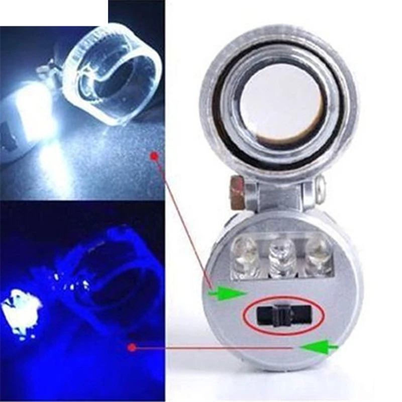 Mini 60X lente d'ingrandimento microscopio UV gioielliere lente rivelatore  di valuta con luce a LED - AliExpress