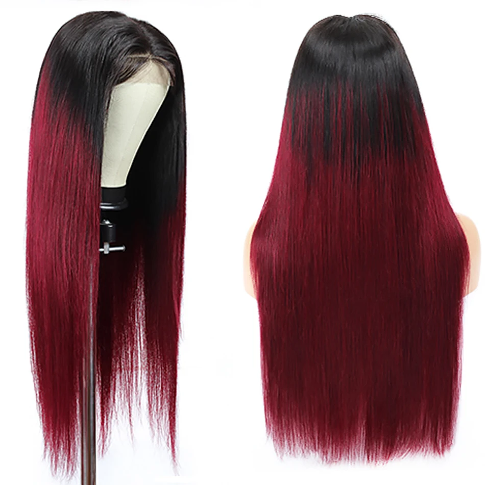 MIFIL-1B-99J-27-30-Burgundy-Malaysian-Straight-4x4-Lace-Closure-Hair-Wigs-Remy-Human-Hair