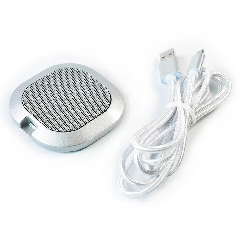 Silver Мини-микрофон Портативный 360 градусов всенаправленный микрофон USB разъем для видео чат конференции - Цвет: Silver