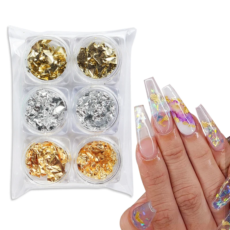 New Foil-Paper Nail-Sticker Gel-Polish Manicure Glitter Silver RIKONKA Colorful Aluminum 4000070377380