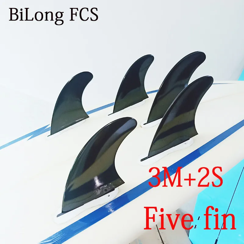 New Surfboard Fins Twin Tri Quad Five fin a Set for FCS II fin box Nylon+ fiber FCS 2 Fins Hot Sell surf Fin Quilhas Five fins