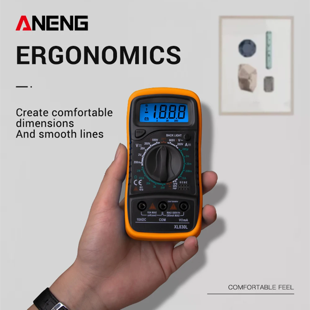 ANENG XL830L цифровой ЖК-мультиметр Цифровой профессиональный Электрический вольтметр Амперметр AC DC Ом Вольт тестер карманные мультиметры