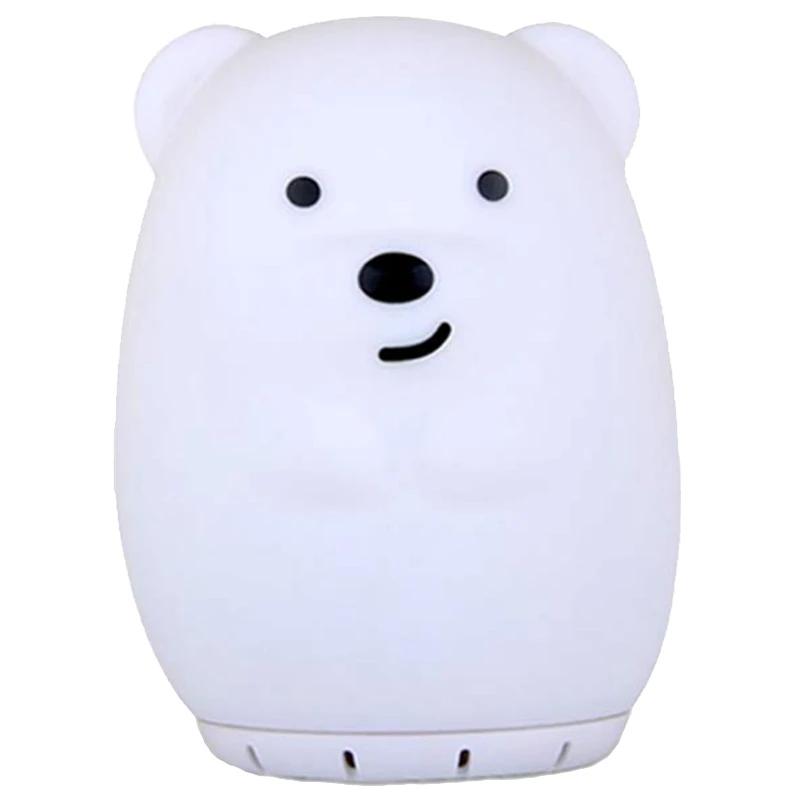 Nursery Bluetooth Music Speaker with Night Light, Cute Bear Portable and Rechargeable Baby Lullaby Soother Best Gift for Childre