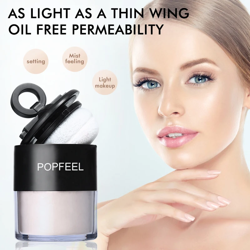 

POPFEEL 3 Colors Loose Powder Makeup Powder Matte face powder Oil control Pores Long Lasting Bronzer Concealer face powder TSLM1