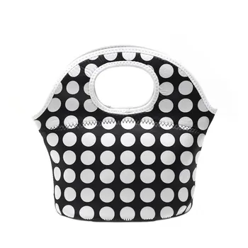 

Insulated Neoprene Lunchbox Oxford dot Portable Picnic Lunch Bag Tote Handbag Food Container Kitchen Gourmet Pouch