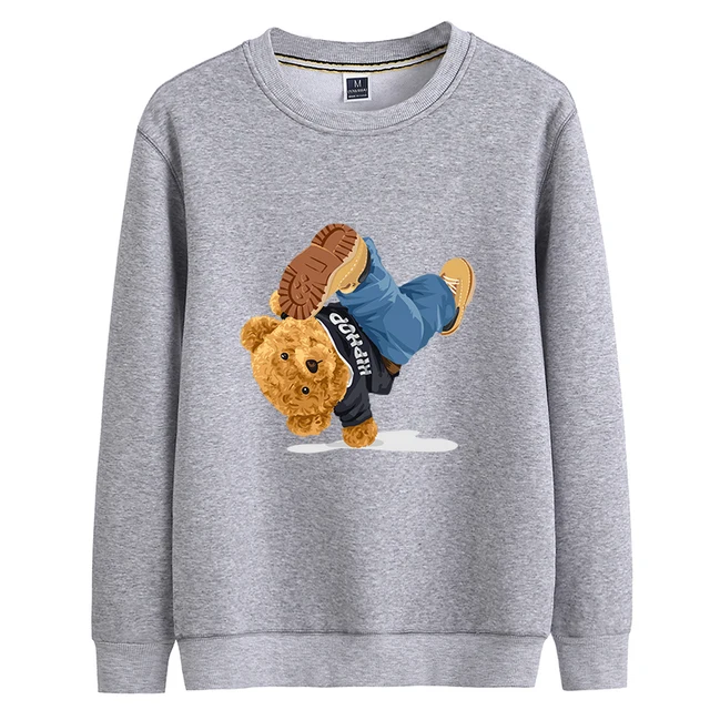 Hoodie Vintage Bear Pattern 