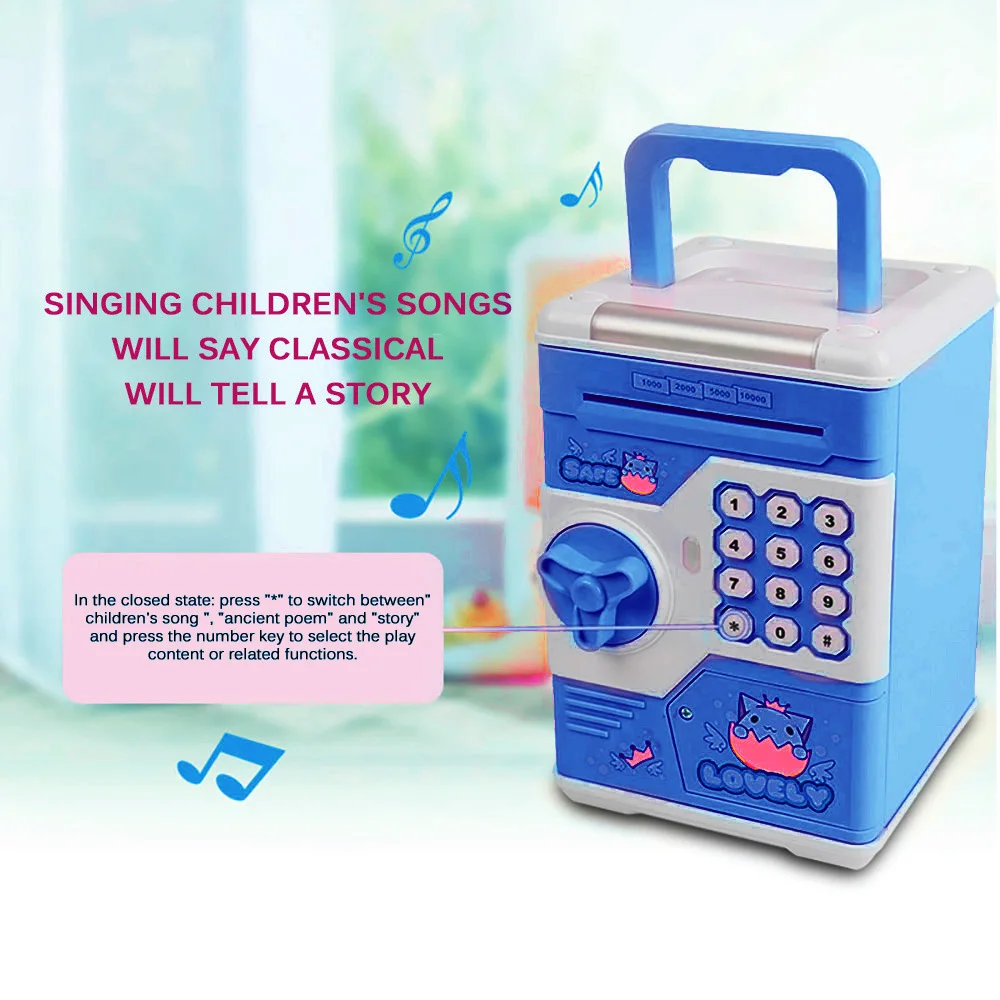 Halloween Present Children Cartoon ATM Piggy Bank Password Cash Coin Can Money Bank With RGB Light Birthday Toy Gifts Christmas