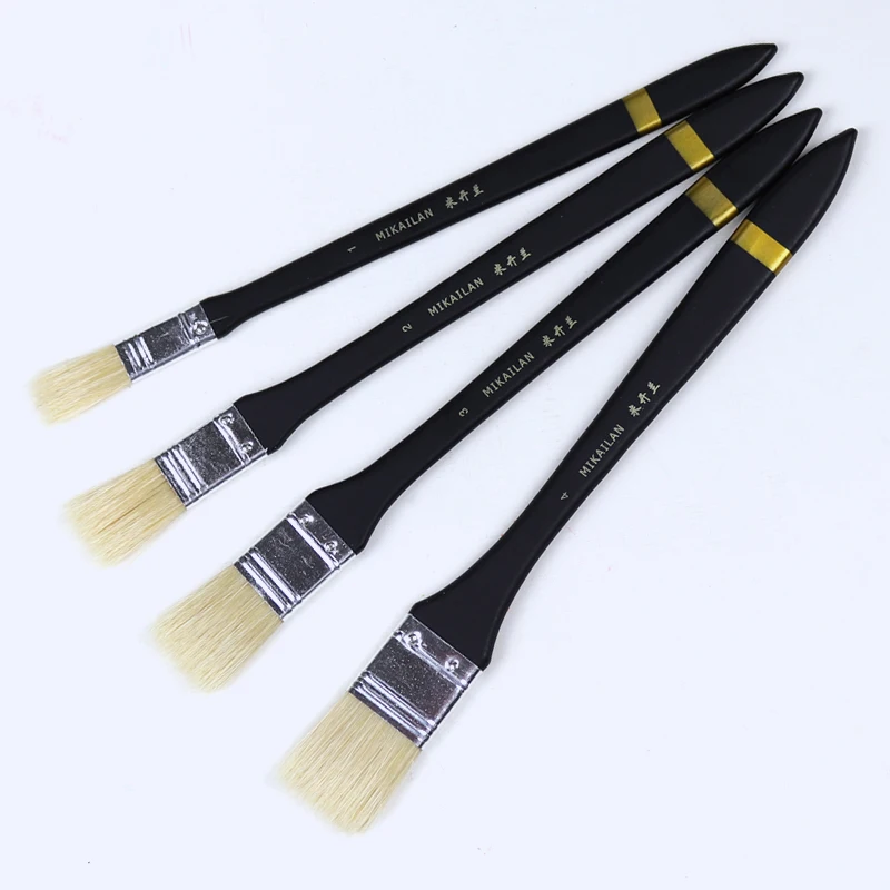 MIKAILAN Watercolor/Oil Painting Gouache Paint Brush Pig Bristle Hair Different Size Drawing Brushes Art School Office Supply 2