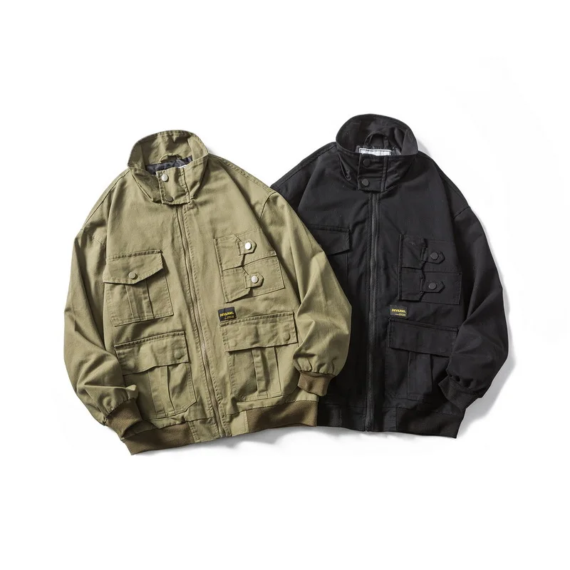 

Northern Boundary Men'S Wear 2020 Spring New Style Multi-pockets Tooling Jacket Men's National Trends Sand Wash Retro Coat on Cl