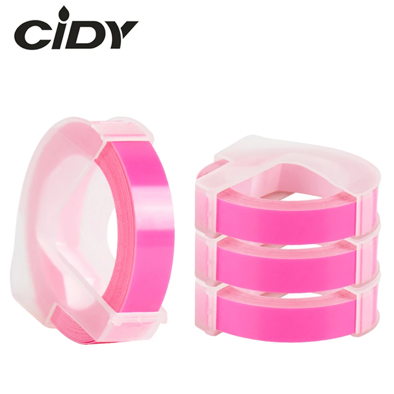 CIDY 4 шт. флуоресцентный розовый цвет 9 мм пластик для DYMO 3D Органайзер Xpress