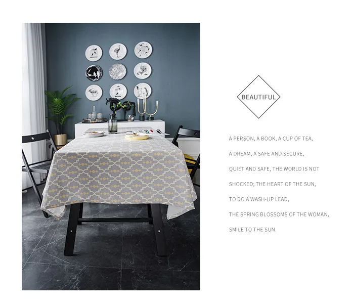 CANIRICA водоотталкивающая скатерть для скатерть столовая для кухни прямоугольная скатерть геометрический скатерть для обеденного стола Nordic