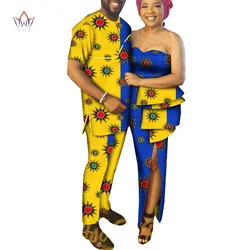 Men Sets and Women's Clothing For The Wedding Summer Traditional African short sleeve Outfits Couples Matching Wear 4xl WYQ850