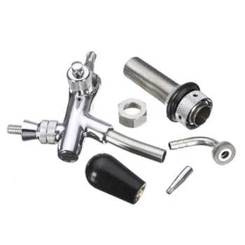 

Chrome Plating Beer Faucet Lock Post Tap G5/8 Shank Hotels Wine With Flow Control Home Bar Black Handle Adjustable Brass