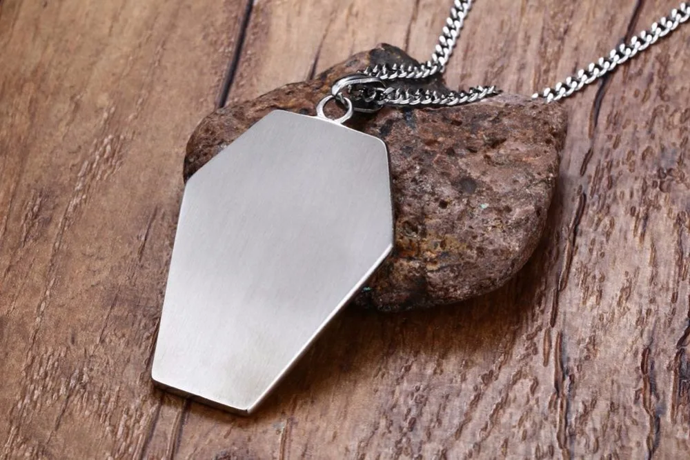 Mens Necklaces Stainless Steel Mystical Egypt Coffin Amulet Anubis Ankh Pendant Necklace Vintage Collares Collier colar Men Jewelry Accessories 17